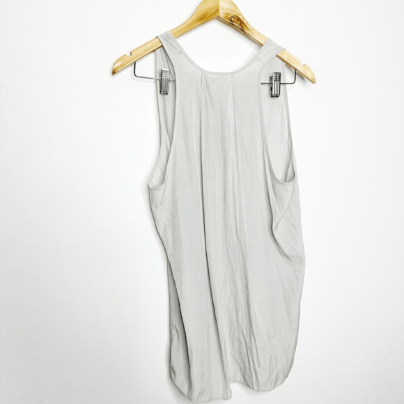 HELMUT LANG Satin V Neck Tank Top GRAY silky womens MEDIUM NWT - Picture 5 of 7